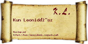 Kun Leonidász névjegykártya